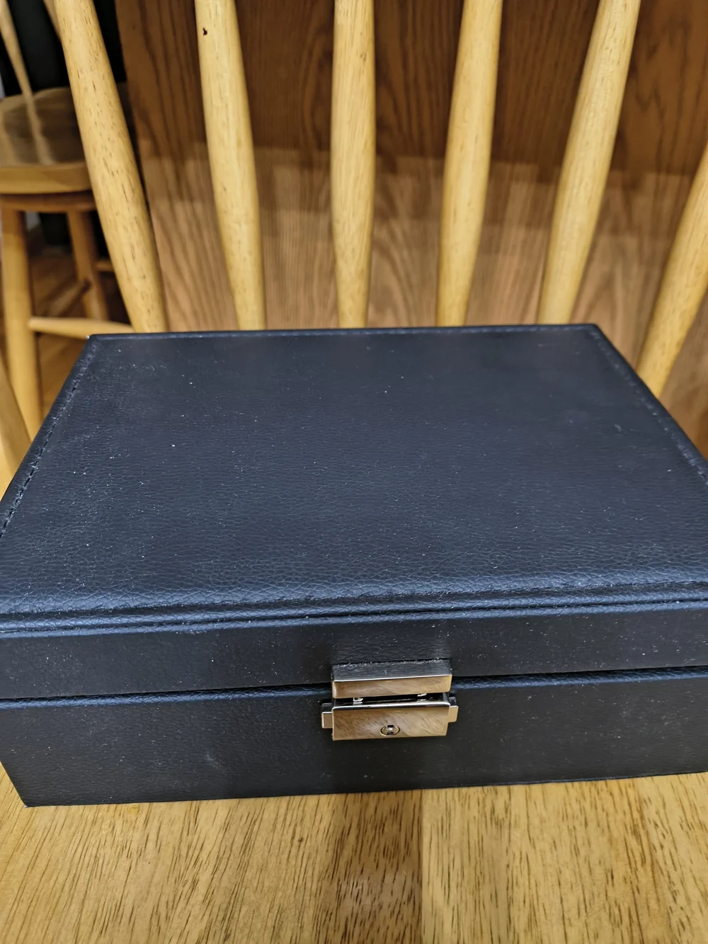 Black Jewelry Organizer Box with Cream Interior